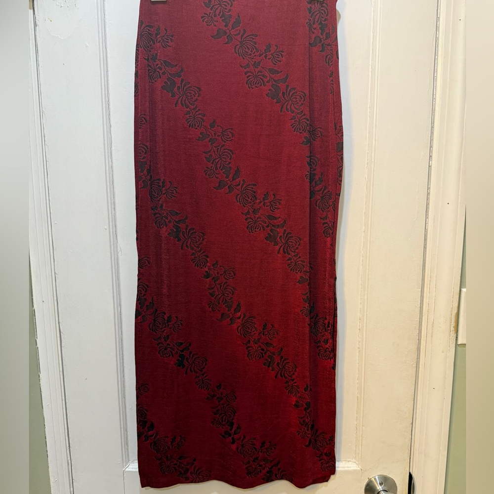 Vintage Fashion Bug Whimsigoth Red Maxi Skirt